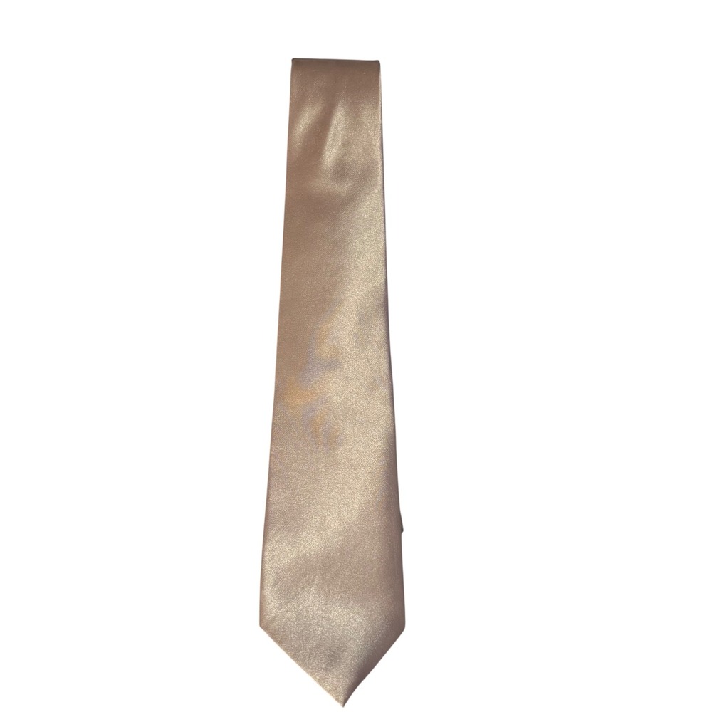 Alexander Logan Neckwear Tiemart Mens Blush Pink Satin Solid Formal Necktie - Picture 2 of 4